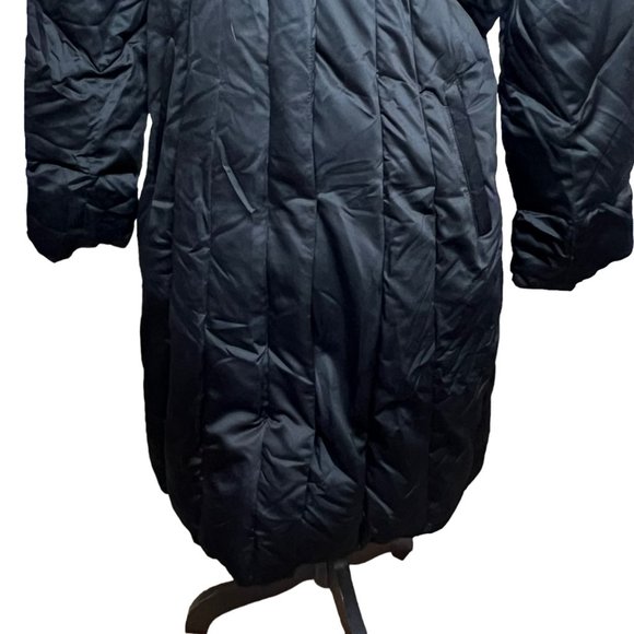 Calvin Klein Puffer Jacket Womens XL Black Down Puffer Faux Fur Lined Hood Parka - Picture 6 of 16